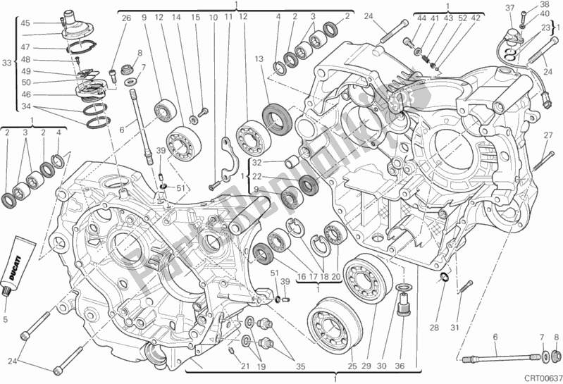 Todas as partes de Bloco Do Motor do Ducati Monster 796 ABS USA 2013